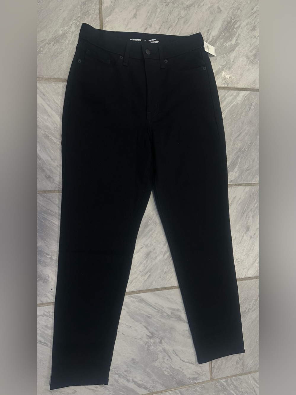 NWT Old Navy Womens Black OG Straight High Rise Jeans Size 8 (29Wx28L)